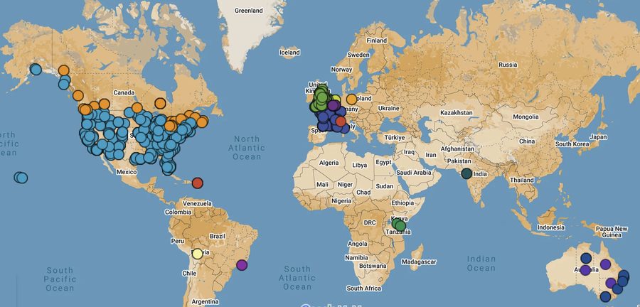 Vignette de la carte mondiale du CLT