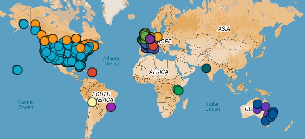 Global map of community land trusts